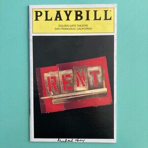 Michael Greif (Only) Signed Rent Tour Playbill GOLDEN GATE SF Daphne Rubin-Vega
